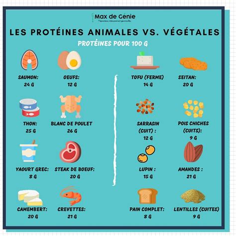 Infographie Les protéines végétales et animales Habitudes