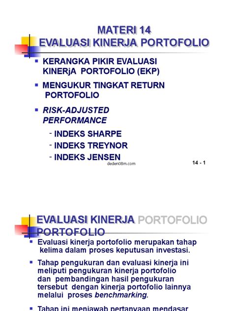 Materi 14 Evaluasi Kinerja Portofolio Pdf