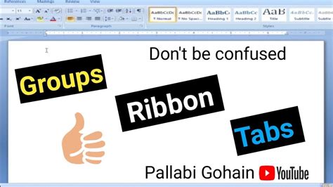 Groups Tabs Ribbon In Ms Word What Is Ribbon Tab Groups Youtube