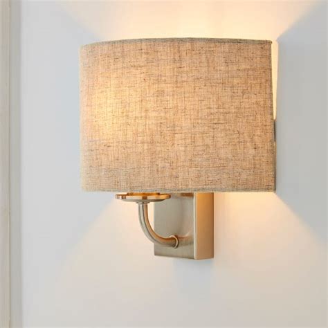 Preston Ivory Linen Shaded Wall Light Dunelm