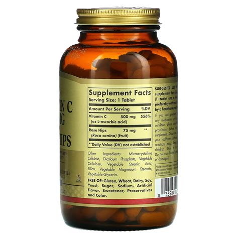 Solgar Vitamin C With Rose Hips 500 Mg 250 Tablets