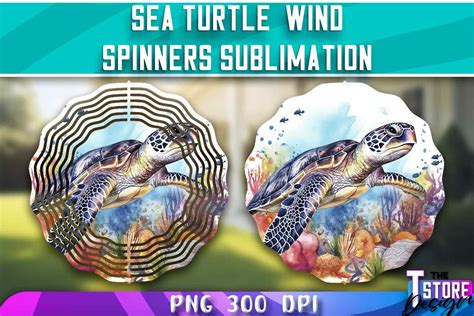 Sea Turtle Wind Spinners Sublimation Graphic By The T Store Design