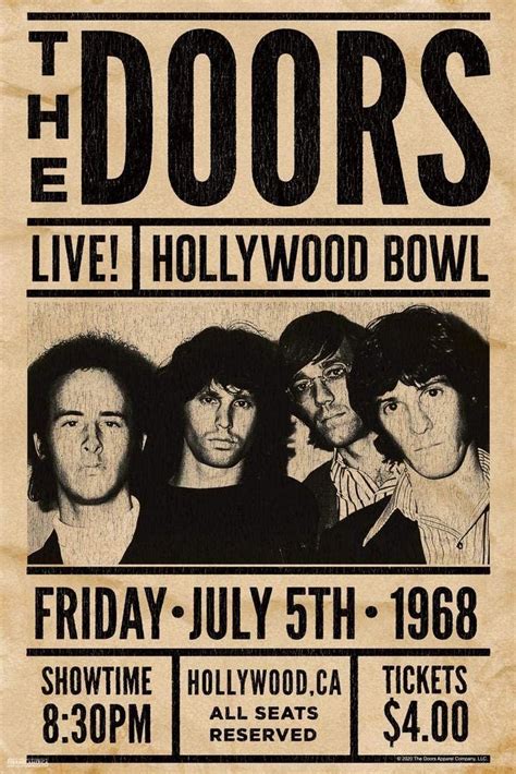 The Doors Live At Hollywood Bowl Jim Morrison Classic Rock Music Band