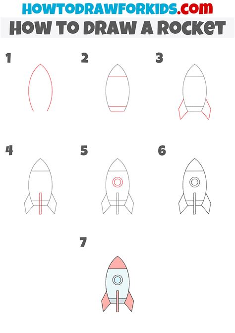 How to Draw a Rocket - Easy Drawing Tutorial For Kids