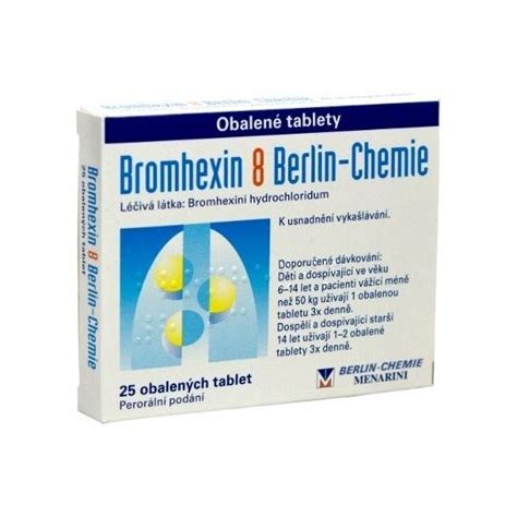 BROMHEXIN 8 Berlin Chemie 25 Tabliet Skladom BENULEKAREN Sk