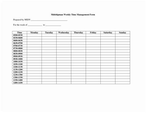 Printable Time Management Forms Printable Forms Free Online