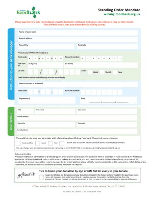 Fillable Online Standing Order Form Feb Docx Fax Email Print Pdffiller