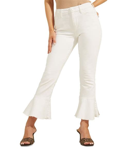 Guess Ayla Kick Ruffled Flare Jeans Macys