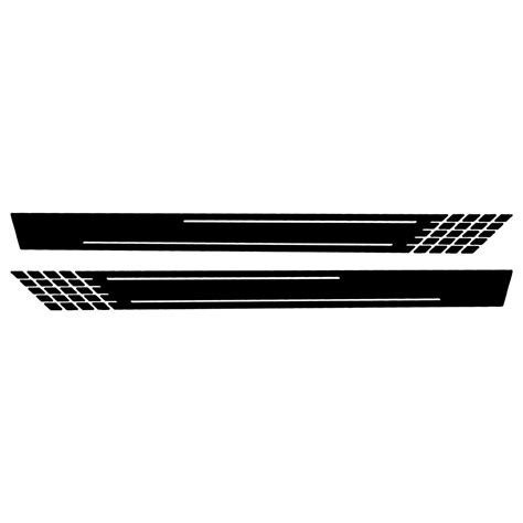 2x Gloss Black Car Racing Side Body Stripe Graphics Vinyl Decal Sticker