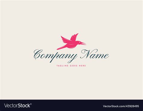 Red bird logo with flying Royalty Free Vector Image