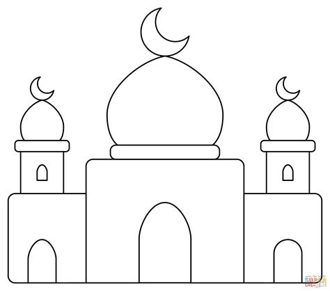 Mosque coloring page | Free Printable Coloring Pages