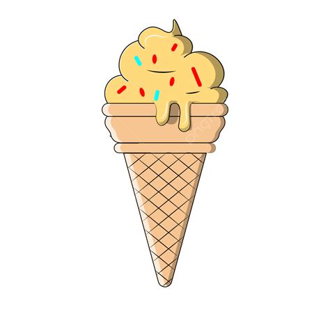 Gambar Kerucut Es Krim Seni Vektor Es Krim Kerucut PNG Dan Vektor