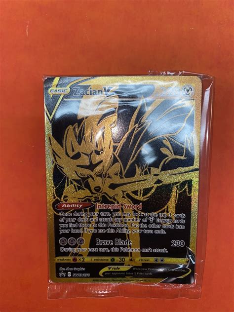 Zacian V SWSH076 Pokémon TCG Black Star Promo Gold Secret Nr M Sealed