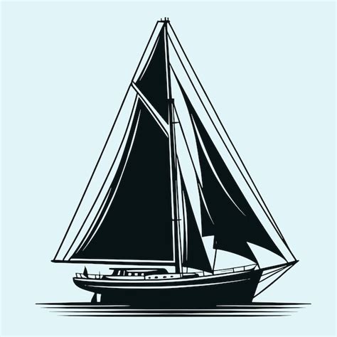 Premium Vector Sailing Boat Silhouette Illustration Free Vector