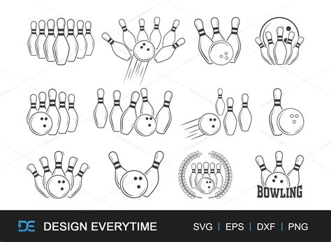 Bowling Outline Svg Bundle Bowling Svg Graphic By Designeverytime