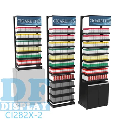 Cigarette Display Cabinet Floor Standing Counter Shelf Cigarette Pusher