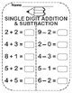 Single Digit Addition And Subtraction Worksheets By Nulu Press Tpt