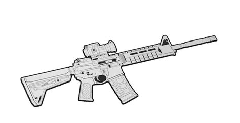 AR 15 Rifle SVG Assault Rilfe Gun Vector Laser Engraving Etsy