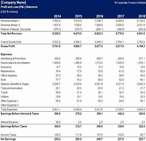 P L Statement Template Awesome Annual Profit And Loss Statement