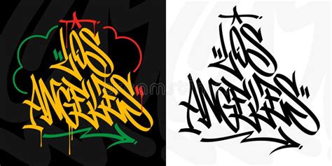 Los Angeles Hip Hop Urban Hand Written Graffiti Style Vector