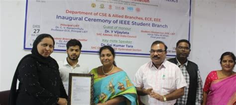 Inauguration of IEEE Student Branch - Lords Institute of Engineering ...
