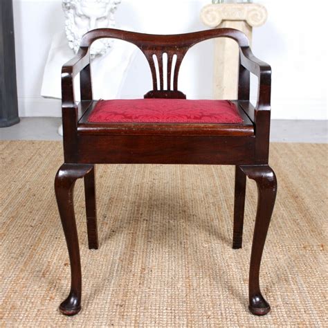 Antique Piano Chair Stool Mahogany Piano Chair Armchair Music Storage