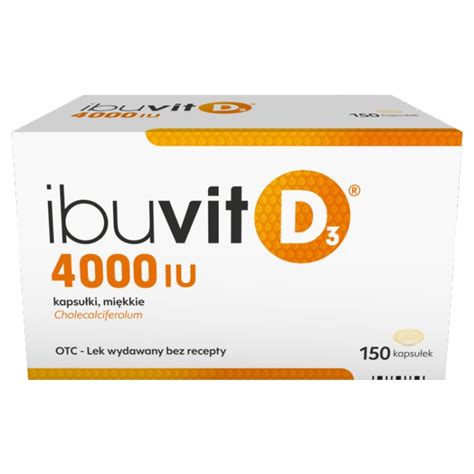 Ibuvit D3 4000 IU kapsułki miękkie na niedobór witaminy D 150 szt