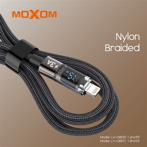 MOXOM Luxury Device 3A Auto Power Off LCD Display Data Cable USB To