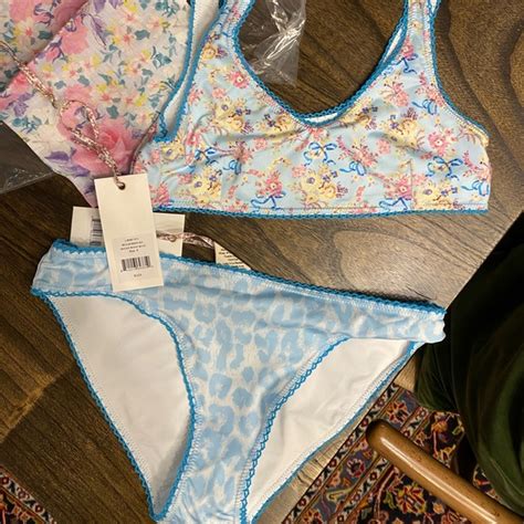 LoveShackFancy Swim Loveshackfancy Never Worn Nwt Blue Bikini S Bellan Bikini Set In Blue