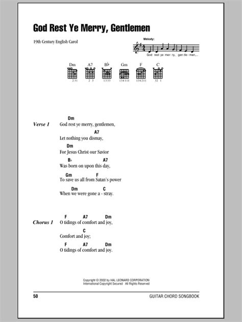 God Rest Ye Merry, Gentlemen by 19th Century English Carol - Guitar Chords/Lyrics - Guitar ...