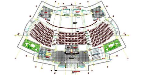 Auditorium Hall Ground Floor Architecture Layout Plan Cad Drawing