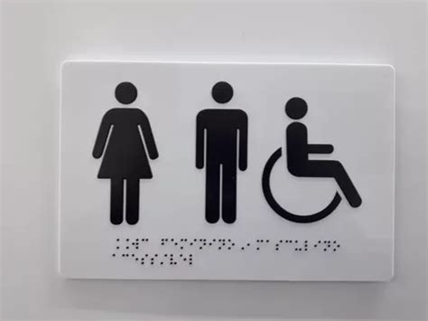 Placas Braille Banheiro Unissex Cadeirante Cmx Cmx Mm