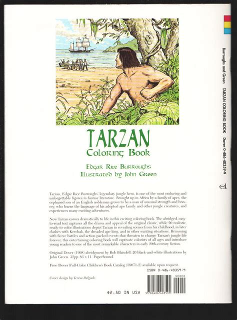 Tarzan Coloring Book 1 1998 1st Issue Text Origin Story By Erbjohn