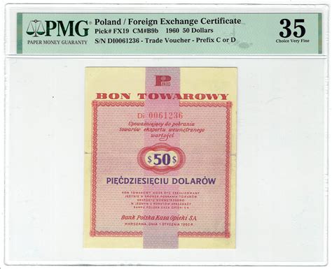 Pewex Bon Towarowy 50 dolarów 1960 Di PMG 35 Aukcja internetowa