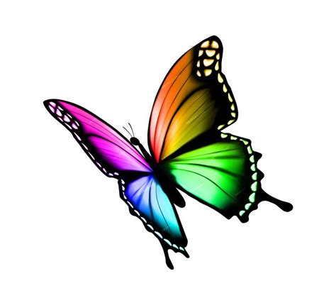 Vibrant Rainbow Butterfly Png Digital Download File Transparent Png