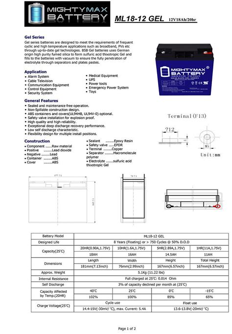 12v 18ah Gel Battery For Rascal 110 120 200 Scooter