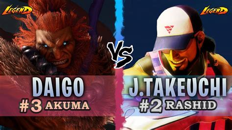 SF6 Ranked 3 Akuma Daigo Vs Ranked 2 Rashid John Takeuchi