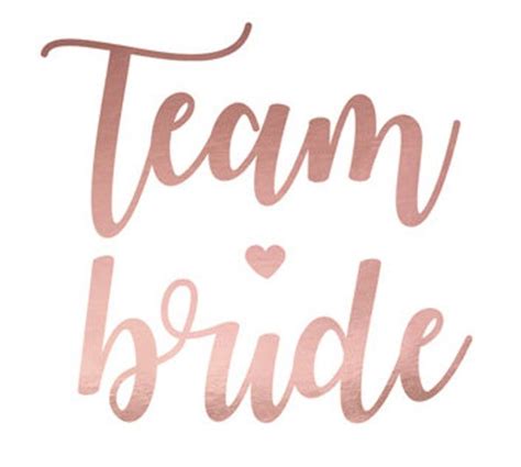 Rose Gold Team Bride Temporary Tattoo Bridal Shower Hen Party