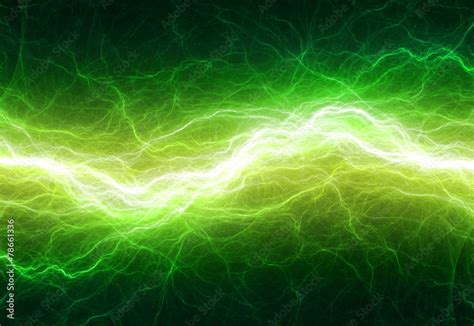 Fantasy Green Lightning Abstract Electrical Background