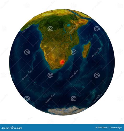 Lesotho Highlighted On Globe Stock Illustration Illustration Of