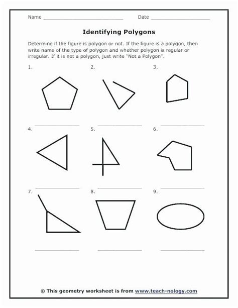 Parts Of Polygon Worksheets