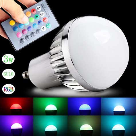 3w E27 Gu10 Led Rgb Magic Spot Light Bulb Lamp With 24 Key Ir Remote