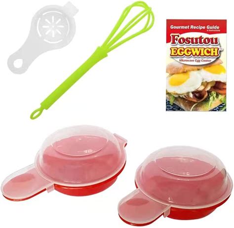 Fosutou Microwave Egg Cooking Kit With 4 Kitchen Tools 2 Sets Of Egg Cooker 1 Egg