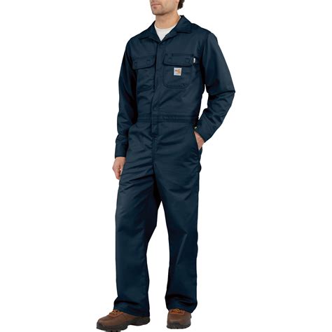 Carhartt Flame Resistant Twill Unlined Coverall — Dark Navy 52in