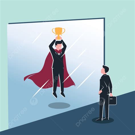 Seeing Vector Hd Png Images Employee Businessman Sees Himself Mirror