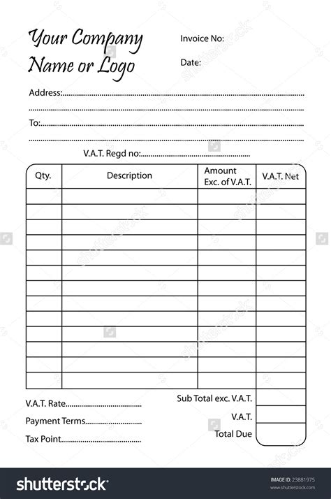 Invoice Book Template * Invoice Template Ideas