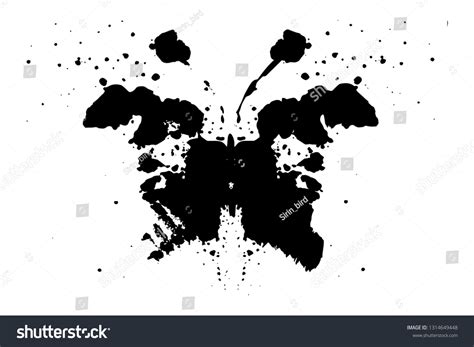 Rorschach Inkblot Test Illustration Random Symmetrical Stock Vector