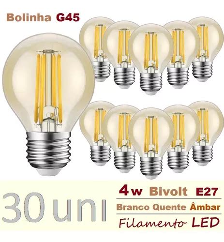 Kit L Mpadas Led Filamento Bolinha Mbar Retr Bivolt G Frete Gr Tis