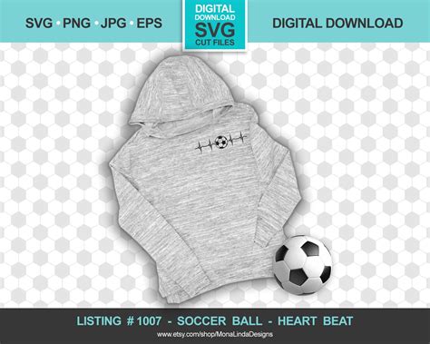 Soccer Ball Heart Beat Svg Svg Png Pdf Sports Etsy