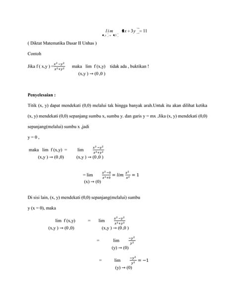 Limit Fungsi Dua Peubah PDF